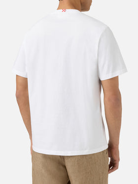 T-shirt Portofino blanc avec broderie Non C'è Estate Senza Mare | Édition spéciale 