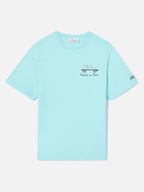 T-shirt Portofino turquoise doux avec broderie Pand'à Ar Mare | Édition spéciale 