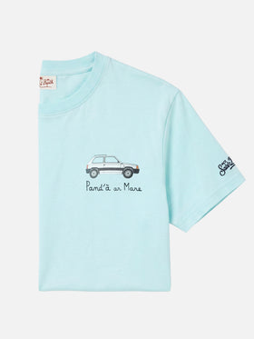 T-shirt Portofino turquoise doux avec broderie Pand'à Ar Mare | Édition spéciale 