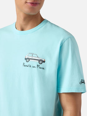 T-shirt Portofino turquoise doux avec broderie Pand'à Ar Mare | Édition spéciale 