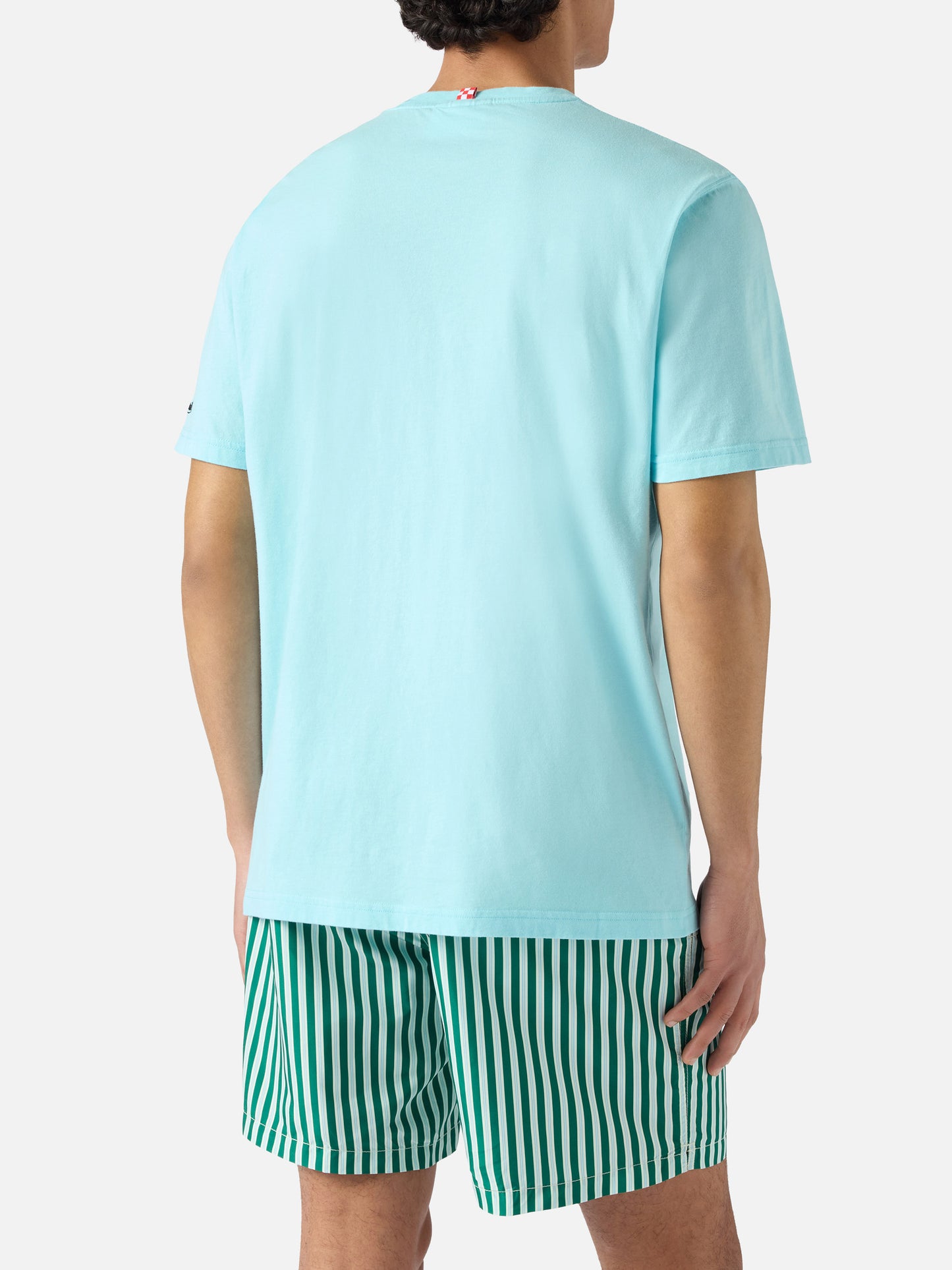T-shirt Portofino turquoise doux avec broderie Pand'à Ar Mare | Édition spéciale 