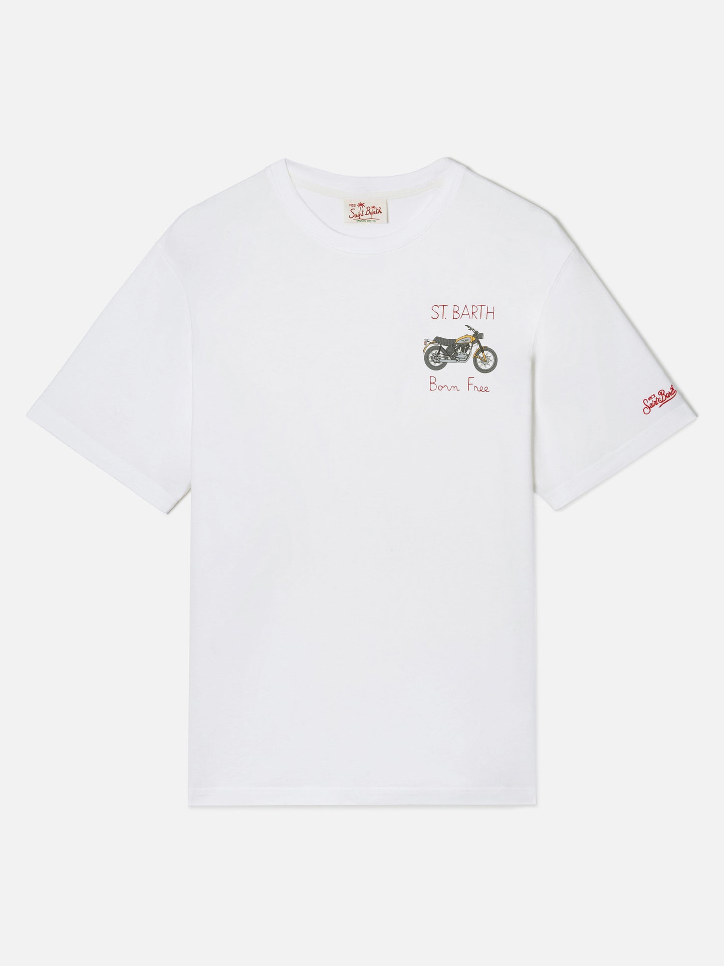 Camiseta Portofino blanca con bordado Born Free | Edición Especial 