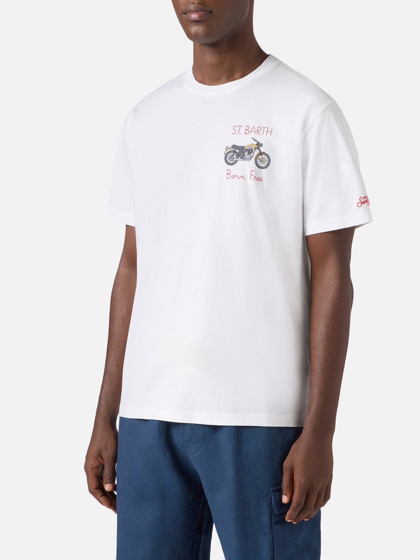 Camiseta Portofino blanca con bordado Born Free | Edición Especial 