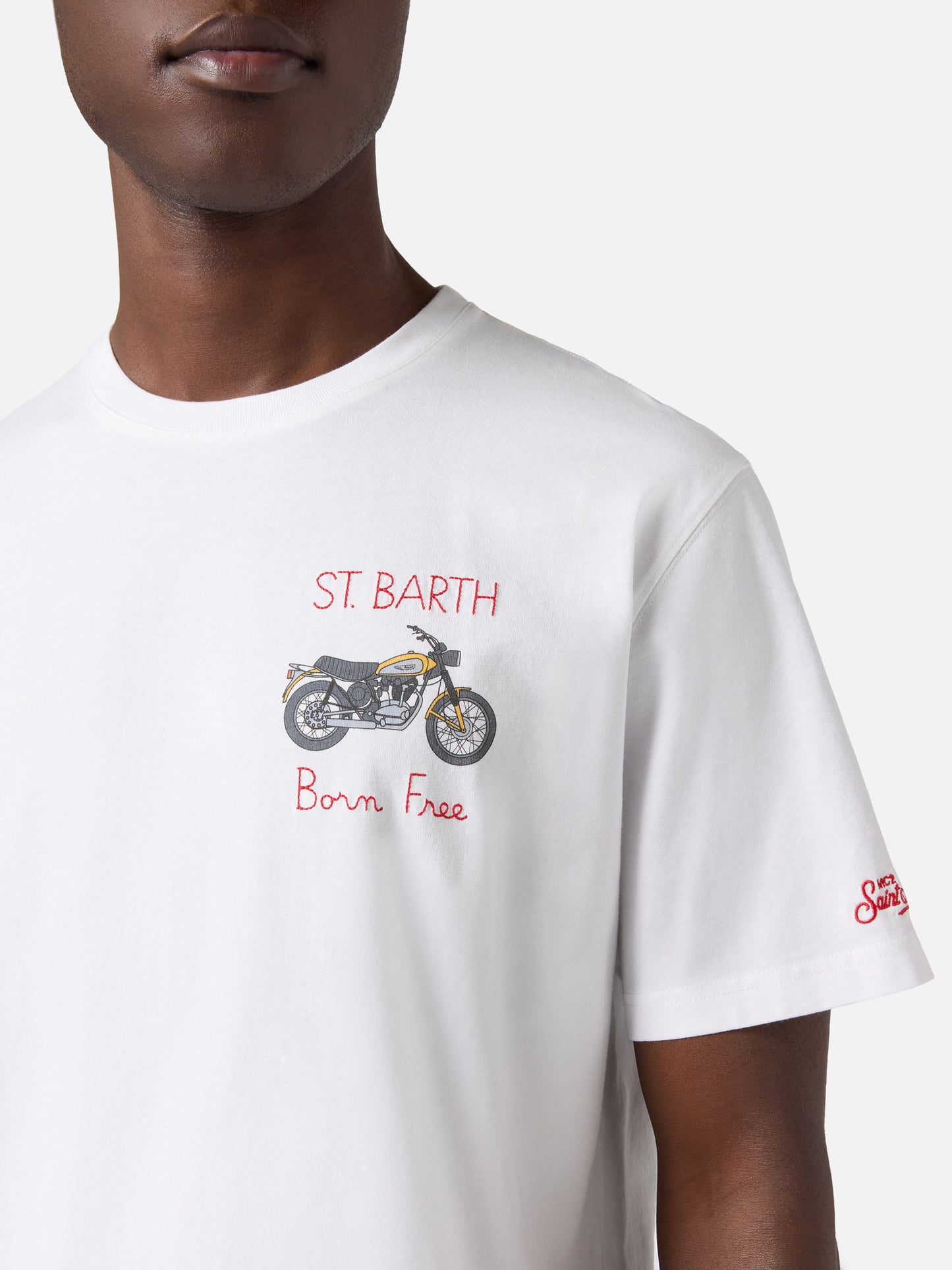 Camiseta Portofino blanca con bordado Born Free | Edición Especial 