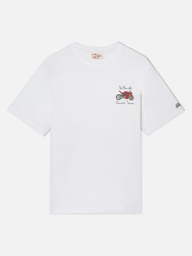 T-shirt Portofino blanc avec broderie Ducati Team | Édition spéciale 