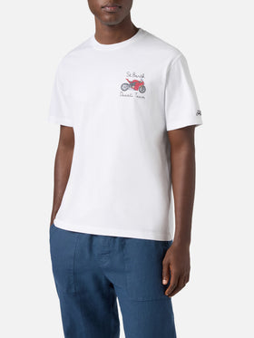 T-shirt Portofino blanc avec broderie Ducati Team | Édition spéciale 