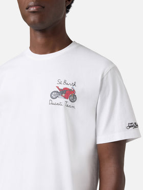 T-shirt Portofino blanc avec broderie Ducati Team | Édition spéciale 