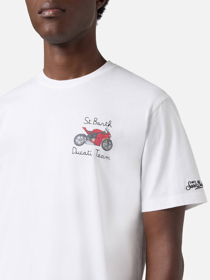 Camiseta Portofino blanca con bordado Ducati Team | Edición Especial 