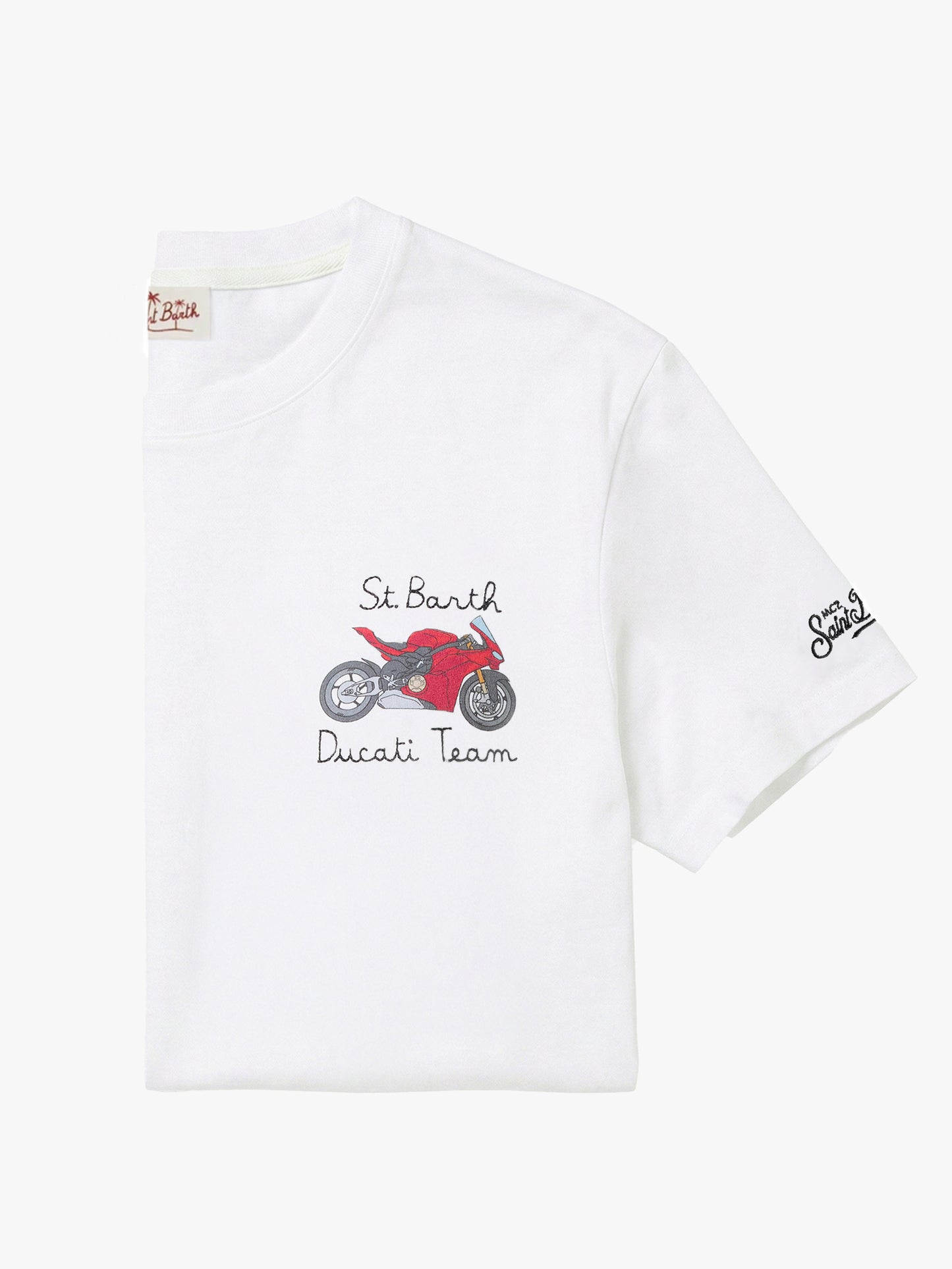 T-shirt Portofino blanc avec broderie Ducati Team | Édition spéciale 