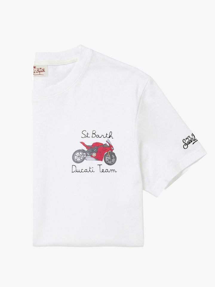 Camiseta Portofino blanca con bordado Ducati Team | Edición Especial 