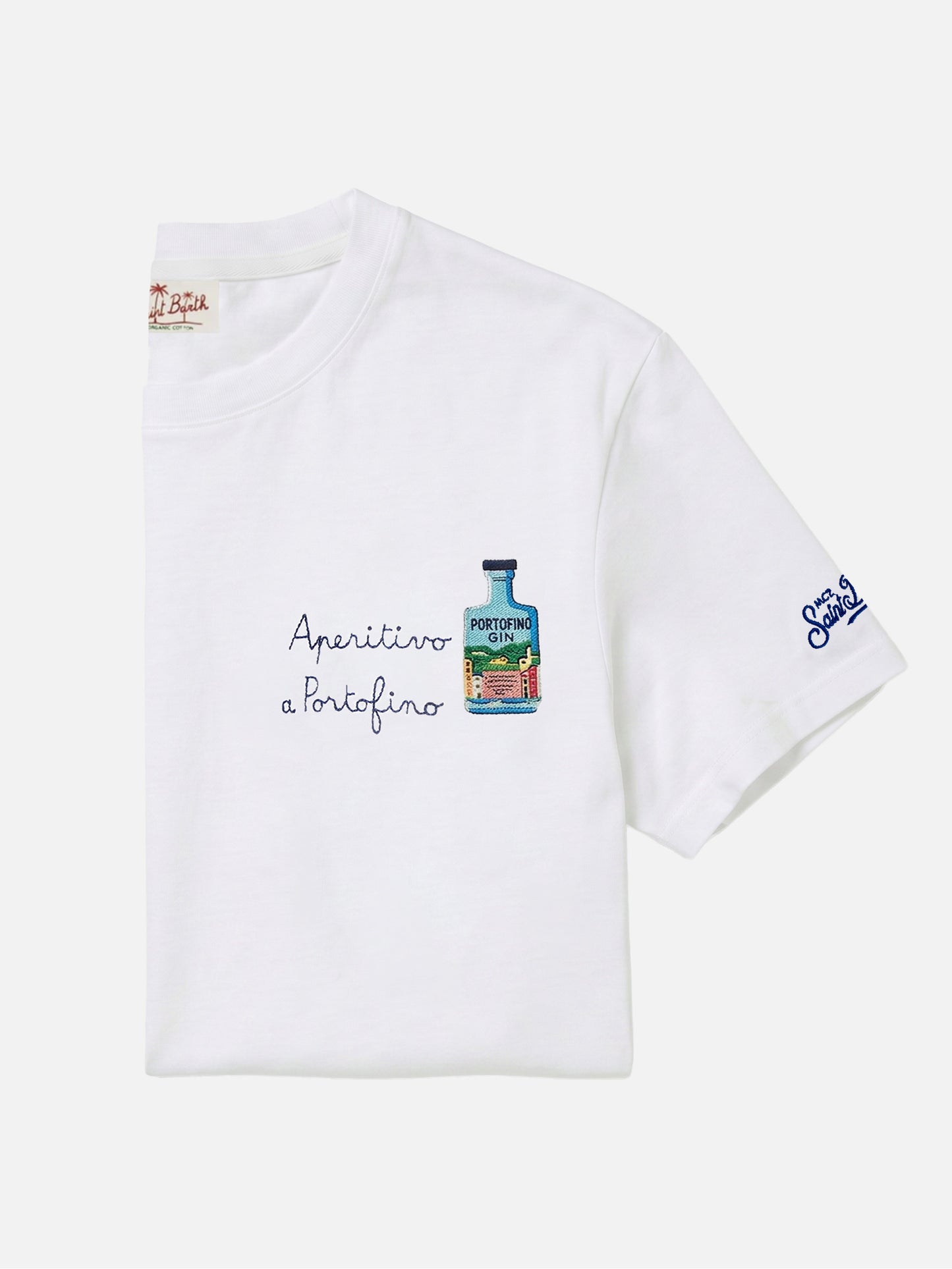 Camiseta Portofino blanca con bordado Aperitivo A Portofino | Edición Especial 