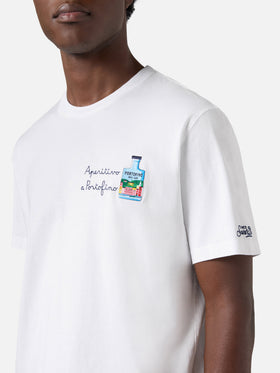 Camiseta Portofino blanca con bordado Aperitivo A Portofino | Edición Especial 