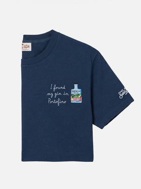 Blue Portofino T-shirt with I Found My Gin In Portofino embroidery | Special Edition