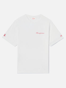 T-shirt Portofino bianca con ricamo Abbronzatissimo
