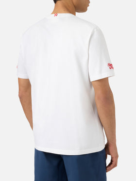 T-shirt Portofino bianca con ricamo Abbronzatissimo