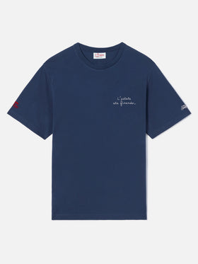 T-shirt Portofino blu con ricamo L'estate Sta Finendo