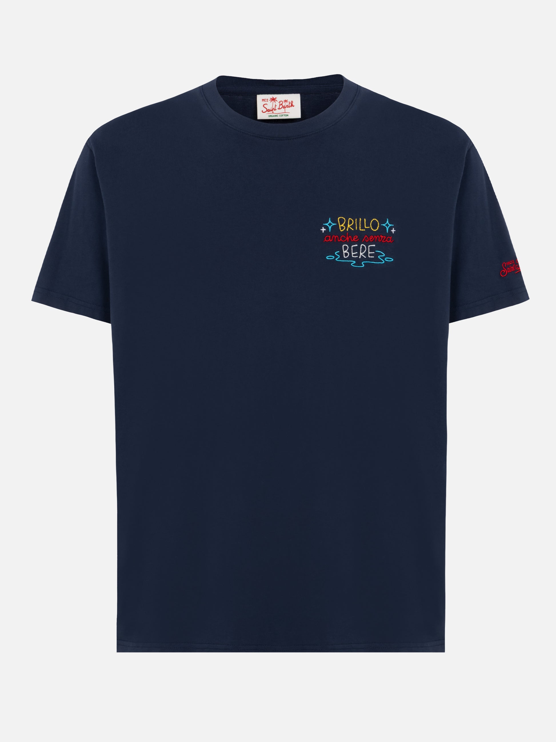 Classic fit cotton jersey t-shirt Portofino with Brillo senza bere embroidery | INSULTI LUMINOSI SPECIAL EDITION - MC2 Saint Barth