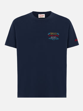 Classic fit cotton jersey t-shirt Portofino with Brillo senza bere embroidery | INSULTI LUMINOSI SPECIAL EDITION - MC2 Saint Barth