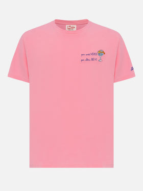 Classic fit cotton jersey t-shirt Portofino with Per certi Versi, per altri Bevi embroidery - MC2 Saint Barth