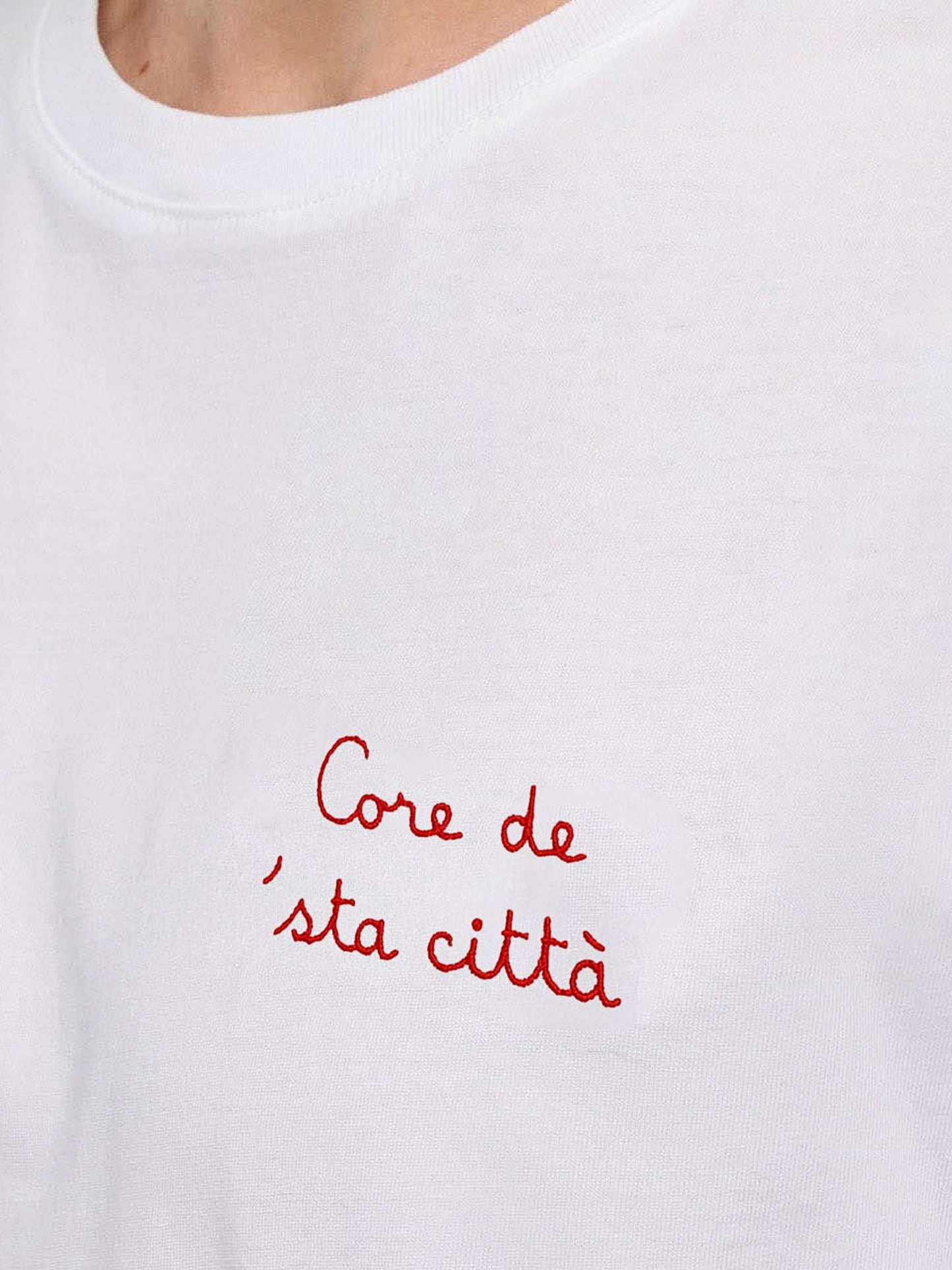 T-shirt Portofino in jersey di cotone classic fit con ricamo Core de 'sta città | AS ROMA SPECIAL EDITION