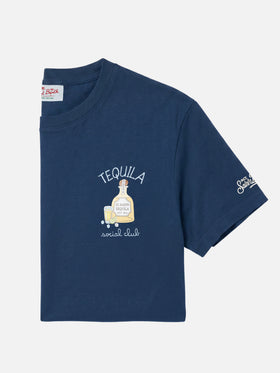 T-shirt Portofino bleu avec broderie Tequila Social Club 