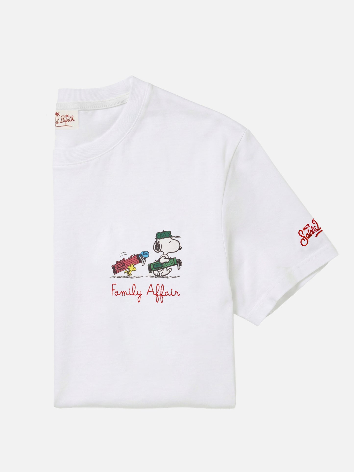Camiseta Portofino blanca con bordado Snoopy Family Affair | Edición Especial 