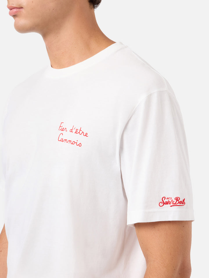 White Portofino T-shirt with AS Cannes Fier d'être Cannois embroidery | Special Edition