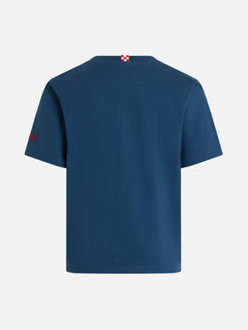 Boy cotton jersey t-shirt Portofino Jr with Per hobby faccio guai embroidery | INSULTI LUMINOSI SPECIAL EDITION - MC2 Saint Barth