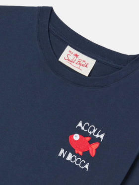 T-shirt Portofino Jr con ricamo Acqua In Bocca