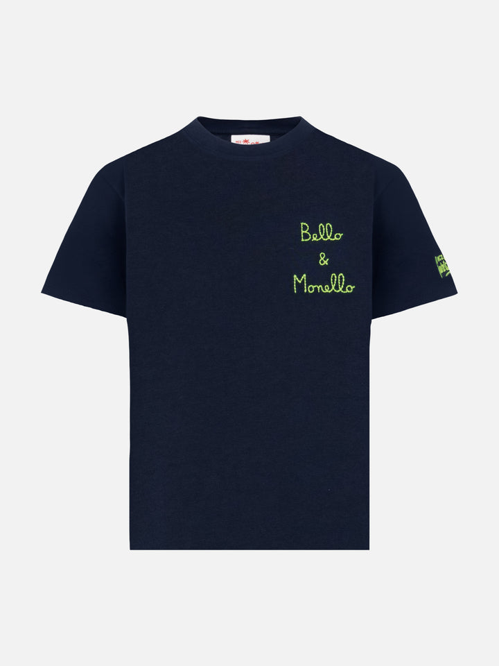 T-Shirt „Portofino Jr“ aus Baumwolljersey mit „Bello e Monello“-Stickerei