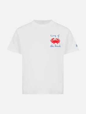 Portofino Jr cotton jersey t-shirt with King of the Beach embroidery - MC2 Saint Barth