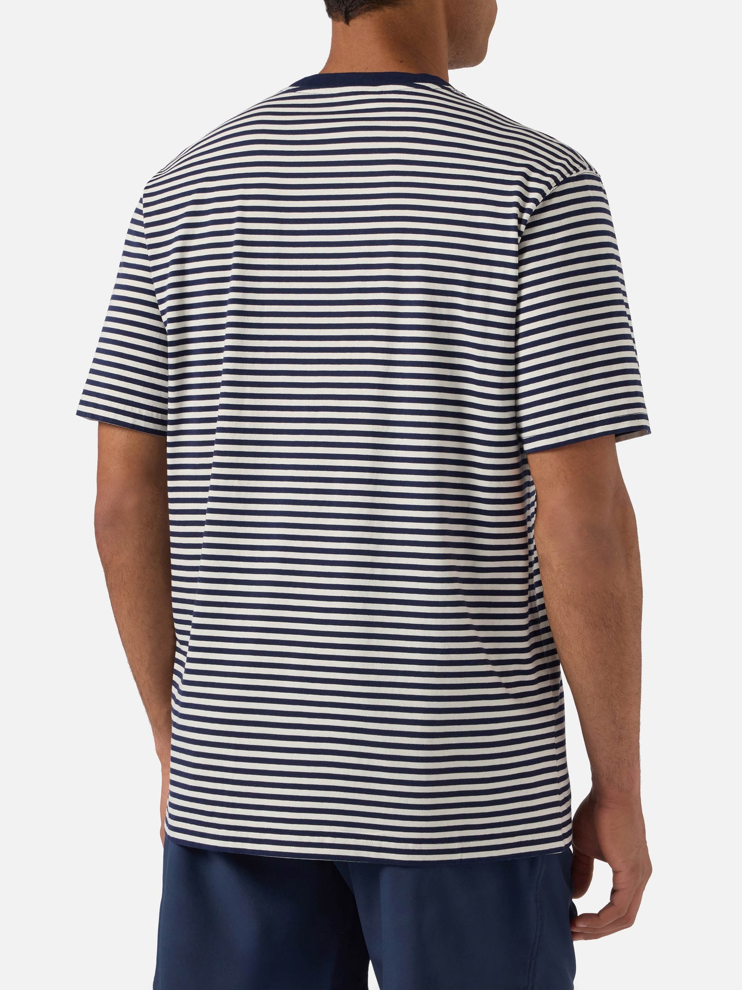 T-shirt Portofino à rayures bleues avec broderie Sapore di Mare | Édition Spéciale 