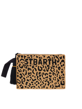 Pouch Pearl beaded leopard pouch