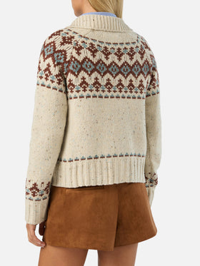 Cárdigan Patty de mezcla de lana Donegal con motivo Fair Isle 