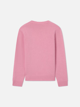 Pull col rond Princess en maille rose avec lettrage Monella 