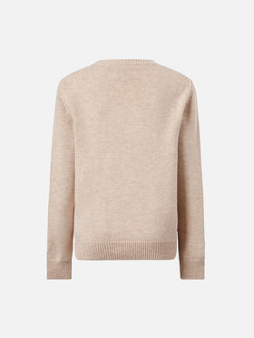 Prinzessinnenpullover aus Kaschmirmischung mit Non-voglio-Crescere-Stickerei