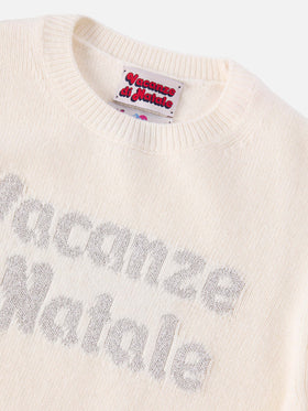 Princess cashmere-blend crewneck with Vacanze di Natale lurex jacquard | VACANZE DI NATALE SPECIAL EDITION