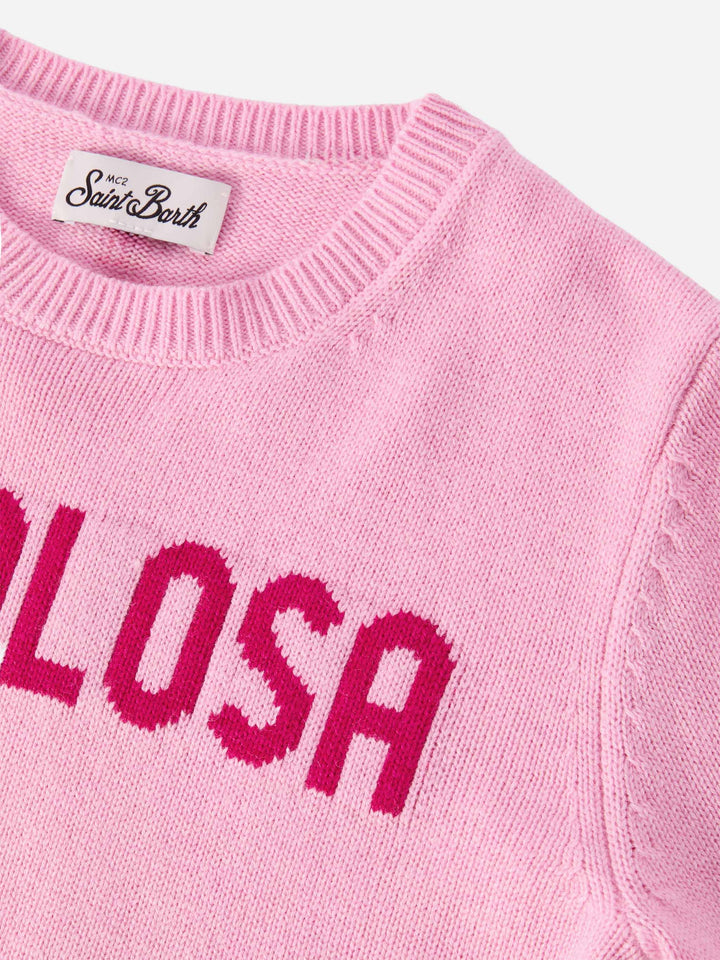 Prinzessinnen-Pullover aus Kaschmirmischung mit Favolosa-Jacquard