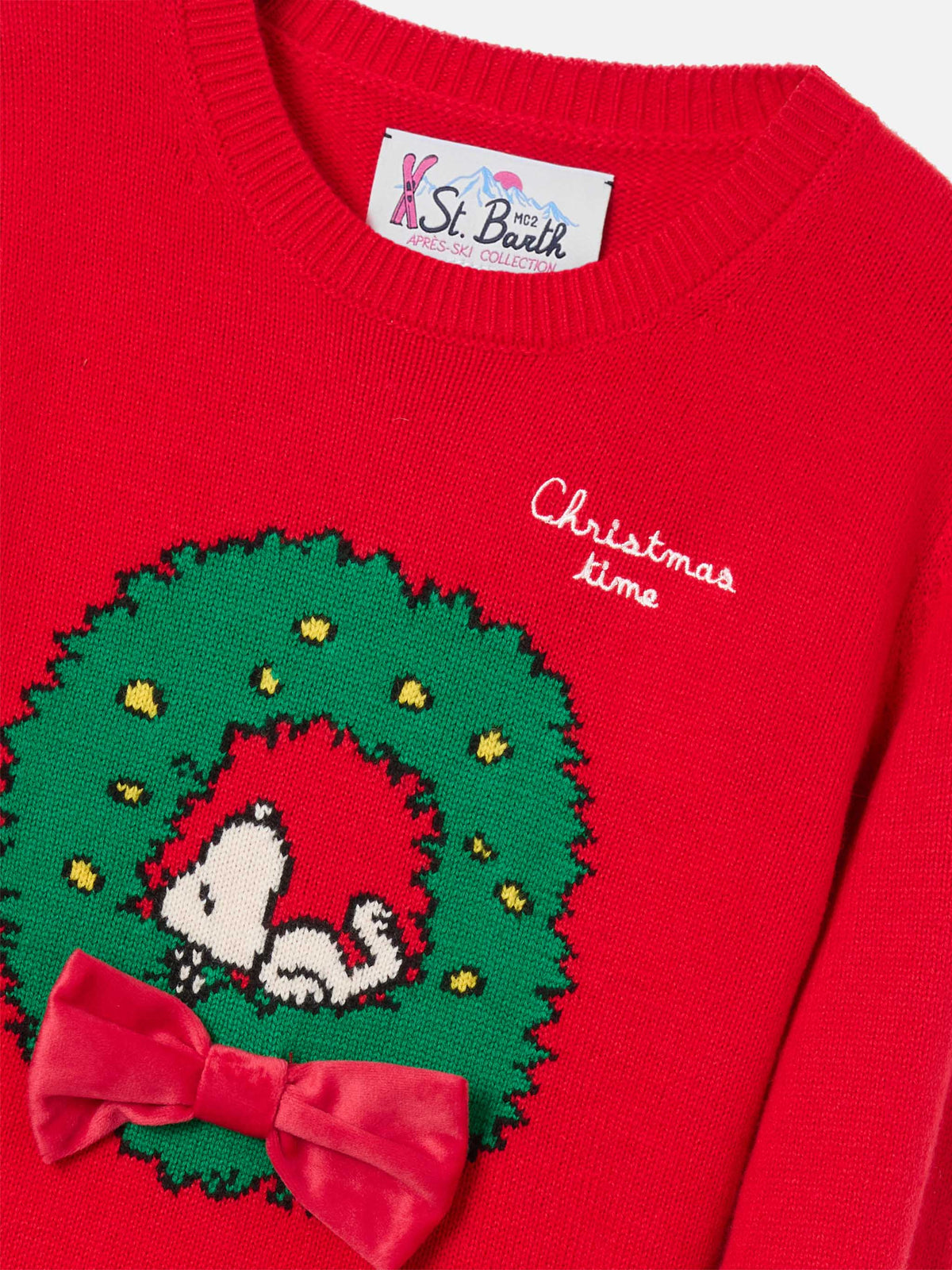 Red Princess crewneck knit with Snoopy patch | Special edition