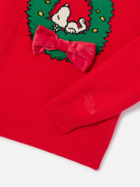 Red Princess crewneck knit with Snoopy patch | Special edition
