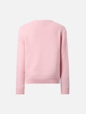 Princess cashmere-blend crewneck with Born to Shine lurex jacquard