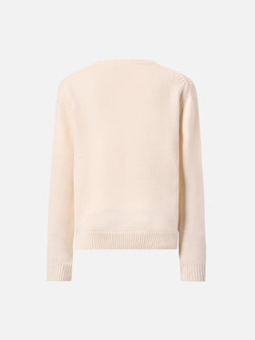 Prinzessinnenpullover aus Kaschmirmischung mit Viziata-Strassapplikation