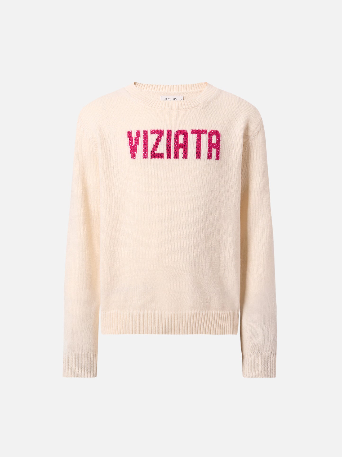 Prinzessinnenpullover aus Kaschmirmischung mit Viziata-Strassapplikation