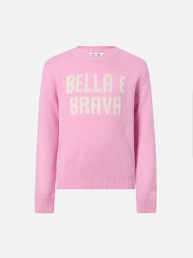 Girocollo Princess in misto cashmere con jacquard Bella e Brava