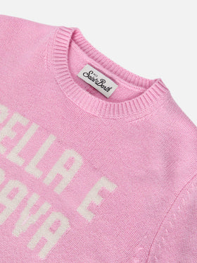 Girocollo Princess in misto cashmere con jacquard Bella e Brava