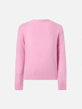 Girocollo Princess in misto cashmere con jacquard Bella e Brava