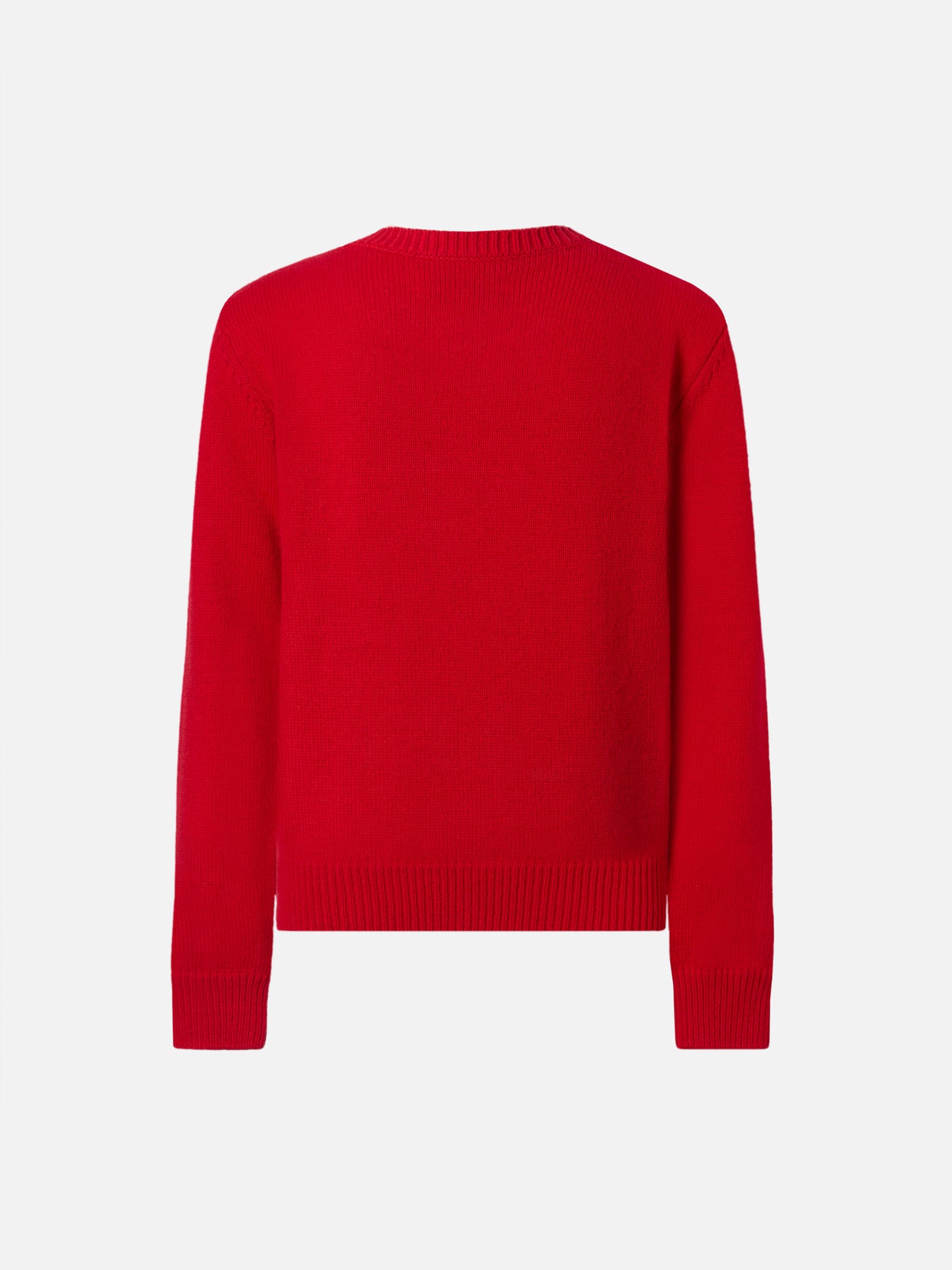 Jersey de cuello redondo Princess en mezcla de cashmere con jacquard de Snoopy y aplique de lazo de terciopelo | PEANUTS SPECIAL EDITION 