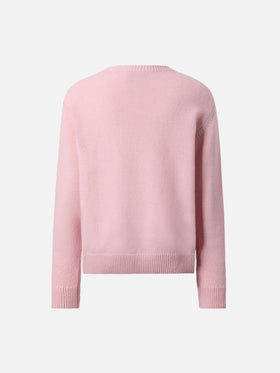 Princess cashmere-blend crewneck with Vacanze di Natale lurex jacquard | VACANZE DI NATALE SPECIAL EDITION