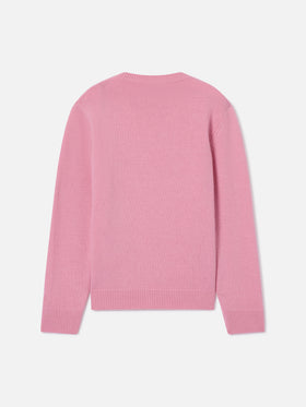 Pull à col rond Princess en rose avec broderie Bella Impossibile 