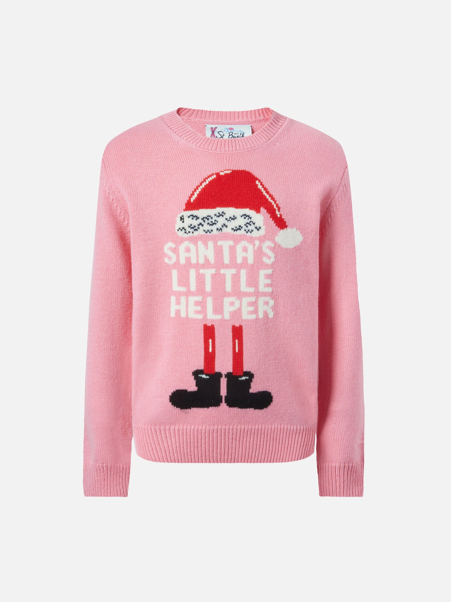 Pull Princess en mélange de cachemire avec jacquard Santa's little helper 